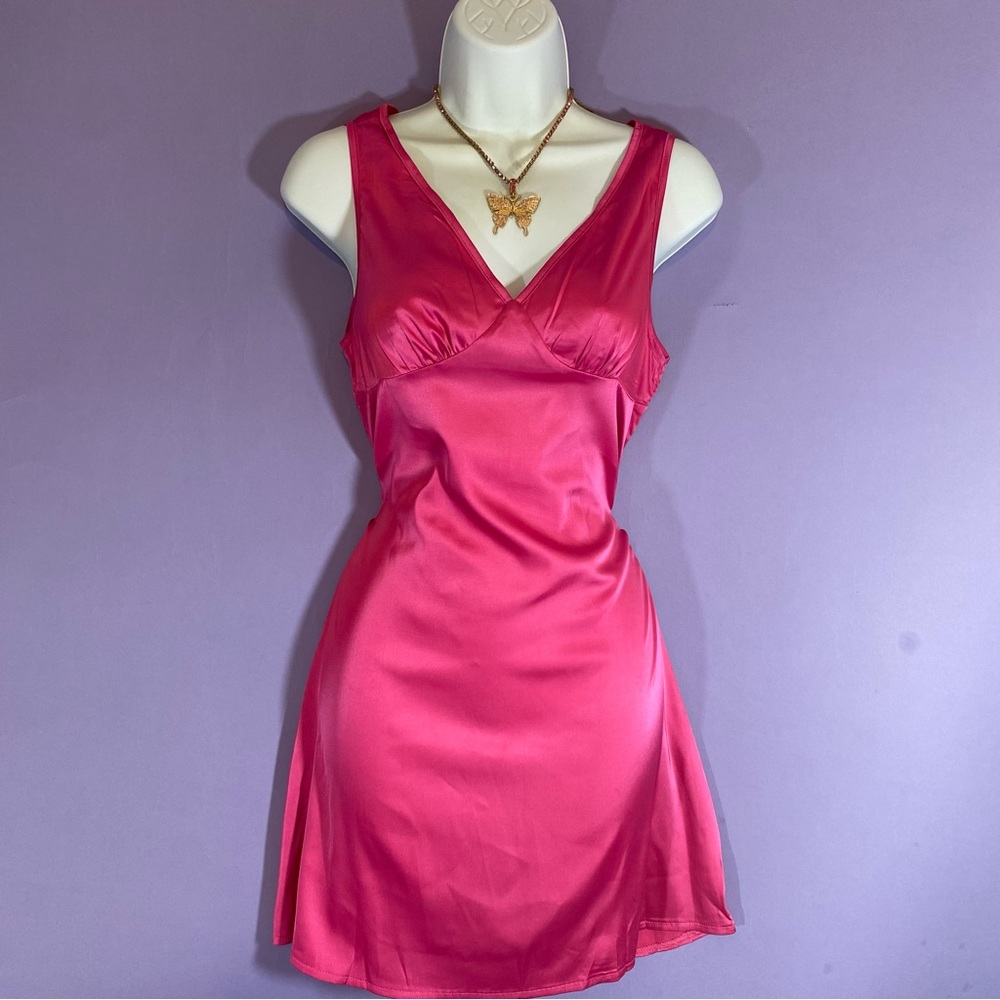 Hot Pink Slip Dress